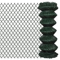 vidaXL Плетена оградна мрежа, стомана, 1x15 м, зелена