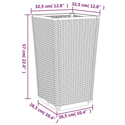 vidaXL Градински кашпи, 2 бр, бели, 32,5x32,5x57 см, PP