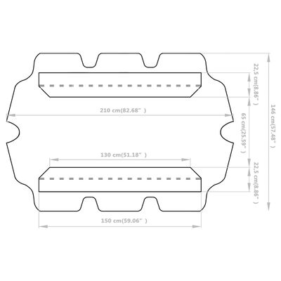 vidaXL Резервен сенник за градинска люлка, таупе, 150/130x105/70 см