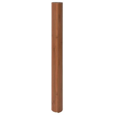 vidaXL Килим, правоъгълен, кафяв, 60x200 см, бамбук