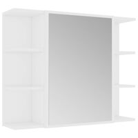 vidaXL Шкаф за баня с огледало, бял, 80x20,5x64 см, инженерно дърво