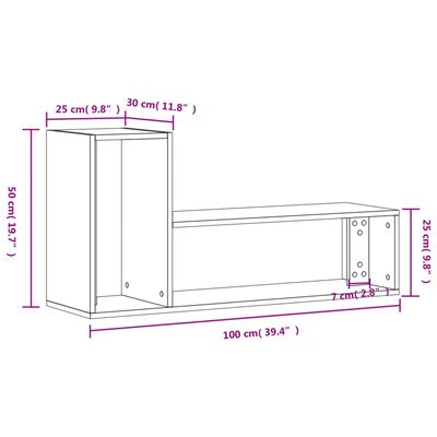 vidaXL ТВ шкафове, 2 бр, бетонно сиви, 100x30x50 см, инженерно дърво