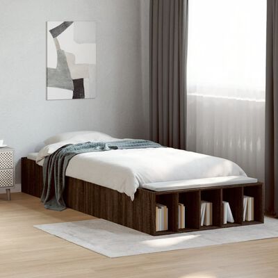 vidaXL Рамка за легло, кафяв дъб, 100x200 см, инженерно дърво