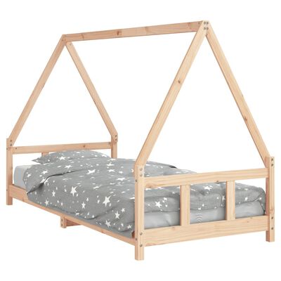 vidaXL Рамка за детско легло, 90x200 см, масивна чамова дървесина