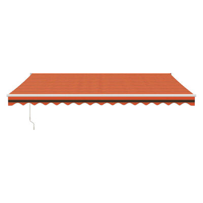 vidaXL Прибираща се тента оранжево и кафяво 4x3 м плат и алуминий