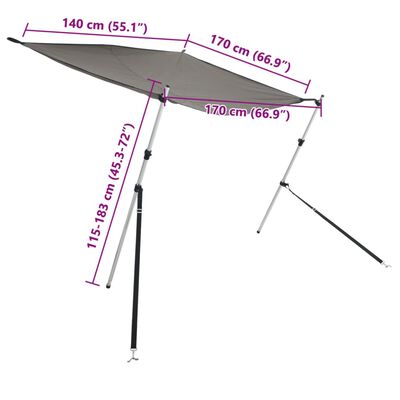 vidaXL T-Top удължение за сенник антрацит сив 170x170x(115-183) см