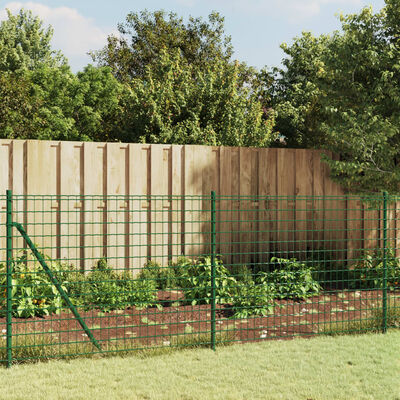 vidaXL Ограда от телена мрежа зелена 1x25 м поцинкована стомана