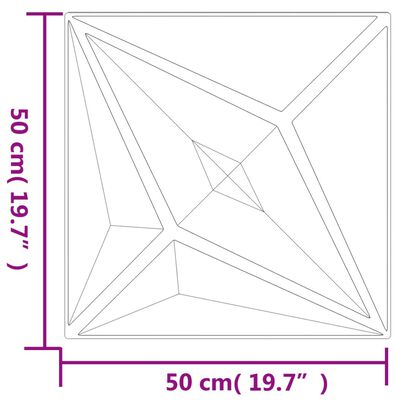 vidaXL Стенни панели 12 бр черни 50x50 см XPS 3 м² звезда