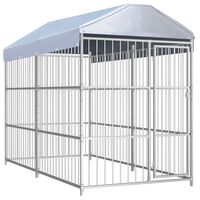 vidaXL Външна клетка за кучета с покрив, 300x150x200 см