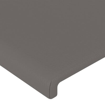 vidaXL LED горна табла за легло, сива, 93x16x118/128 см