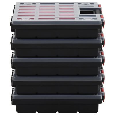 vidaXL Асортиментни кутии, 5 бр, 34,5x25x5 см, полипропилен