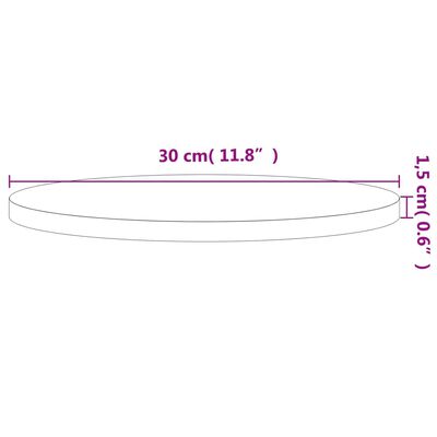 vidaXL Плот за маса Ø30x1,5 см кръгъл масивен бук