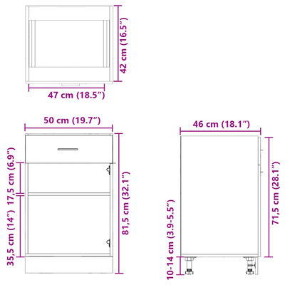 vidaXL Долен шкаф с чекмедже дъб сонома 50x46x81,5 см инженерно дърво