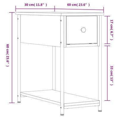 vidaXL Нощни шкафчета 2 бр опушен дъб 30x60x60 см инженерно дърво