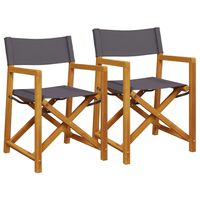 vidaXL Сгъваеми градински столове, 2 бр, тъмносиви, текстил