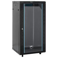 vidaXL 22U сървърен шкаф, 19", IP20, черен, 60x60x120 см