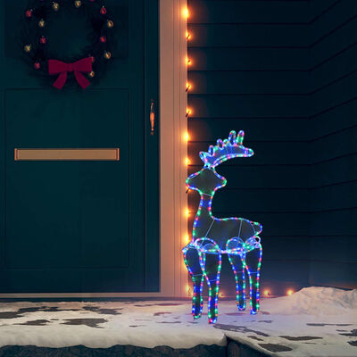 vidaXL Коледна украса северен елен с мрежа 306 LED 60x24x89 см