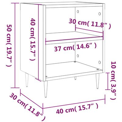 vidaXL Нощни шкафчета, 2 бр, дъб сонома, 40x30x50 см, инженерно дърво