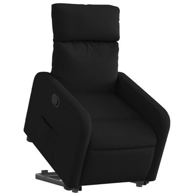 vidaXL Изправящ реклайнер стол, черен, текстил