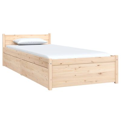 vidaXL Рамка за легло с чекмеджета 75x190 см 2FT6 Small Single