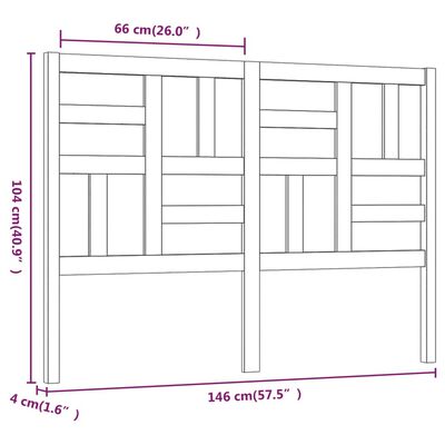 vidaXL Горна табла за легло, 146x4x104 см, бор масив