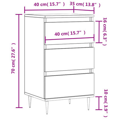 vidaXL Бюфет черен 40x35x70 см инженерно дърво