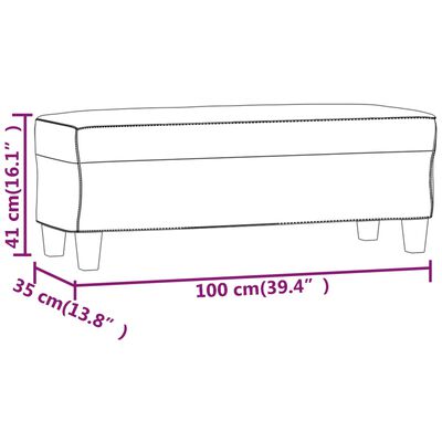 vidaXL Пейка, капучино, 100x35x41 см, изкуствена кожа