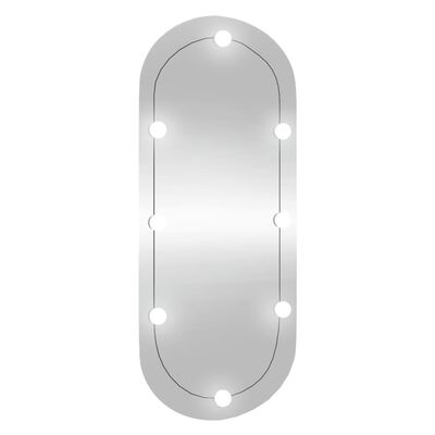 vidaXL Стенно огледало с LED лампи 40x90 см стъкло овално