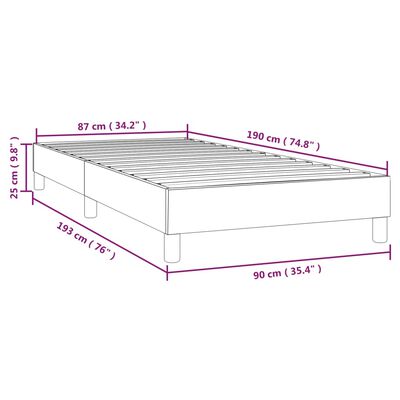 vidaXL Рамка за легло, капучино, 90x190 см, изкуствена кожа