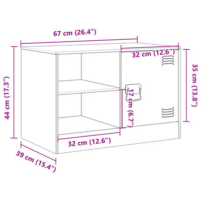 vidaXL ТВ шкафове 2 бр антрацит 67x39x44 см стомана