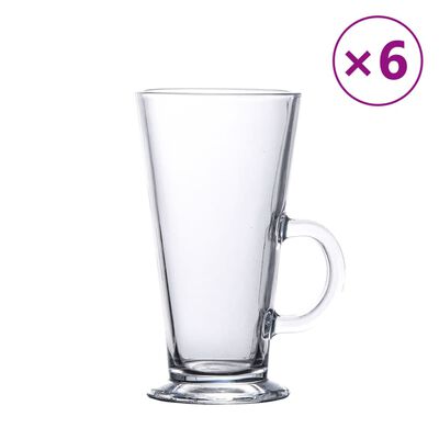 vidaXL Чаши за лате с дръжка 6 бр 250 мл