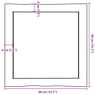 vidaXL Плот за маса светлокафяв 40x40x(2-6) см обработен масивен дъб