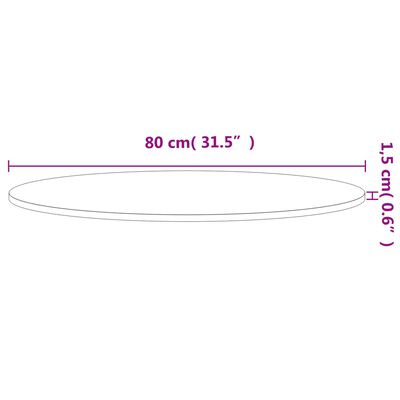 vidaXL Плот за маса Ø80x1,5 см кръгъл масивен бук