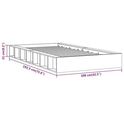 vidaXL рамка за легло бяло 75x190см 2FT6 Small Single дърво масив