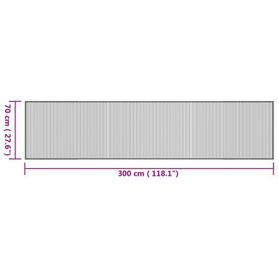 vidaXL Килим, правоъгълен, натурален, 70x300 см, бамбук