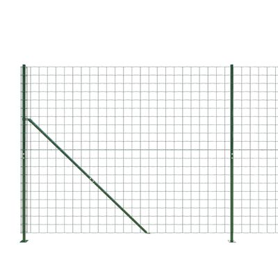 vidaXL Плетена оградна мрежа с фланец, зелена, 1,4x25 м