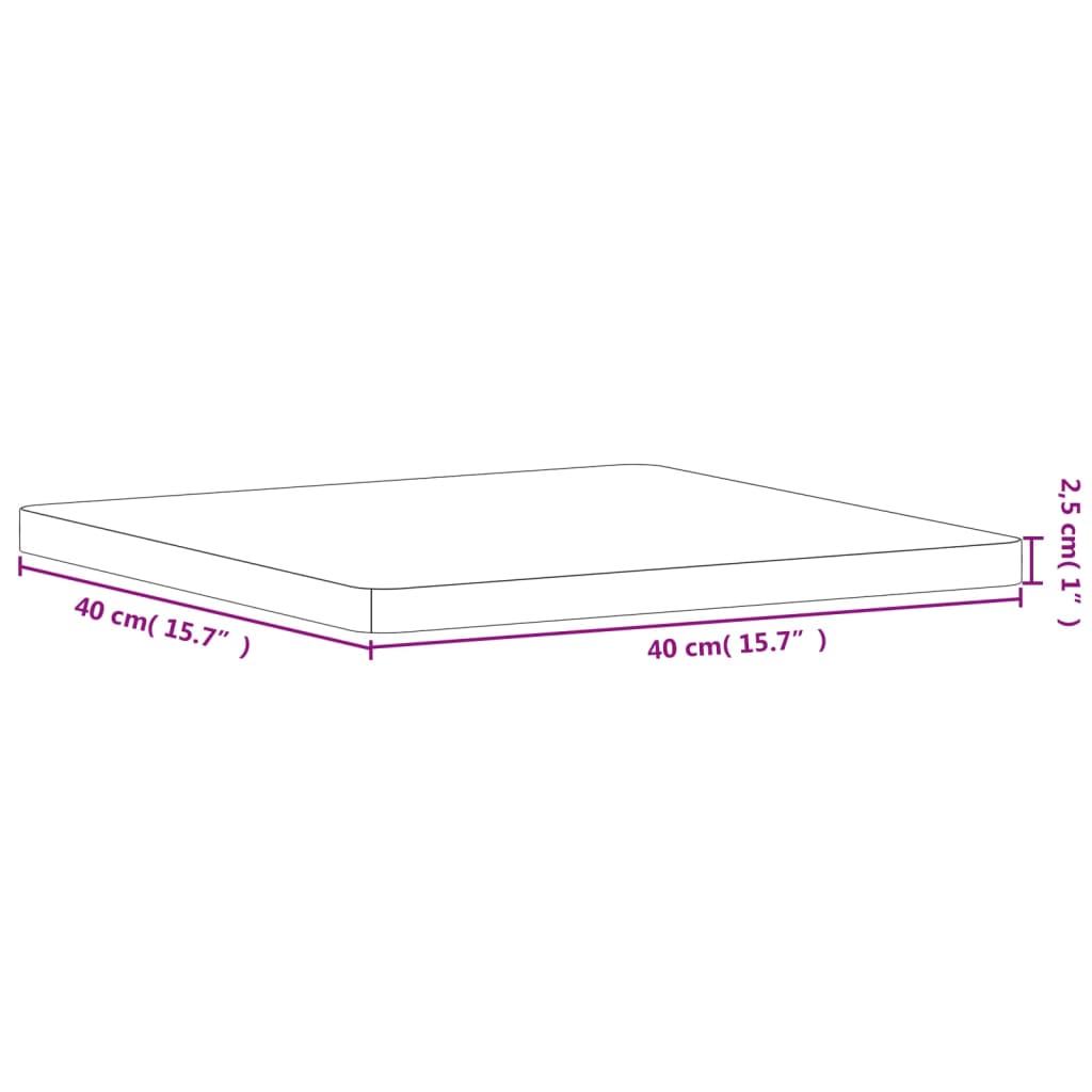 vidaXL Плот за маса 40x40x2,5 см квадратен масивен бук