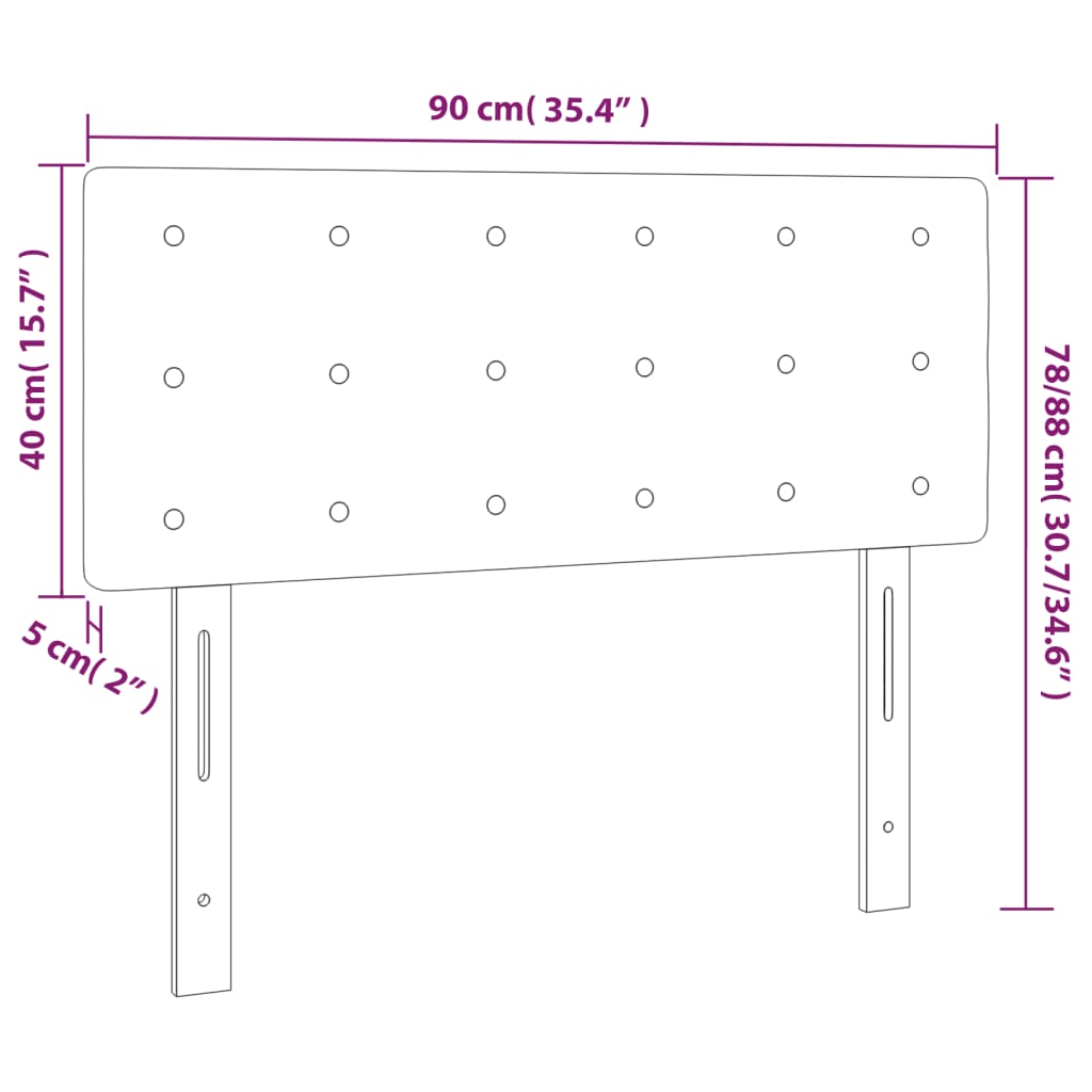 vidaXL Горна табла за легло, светлосива, 90x5x78/88 см кадифе