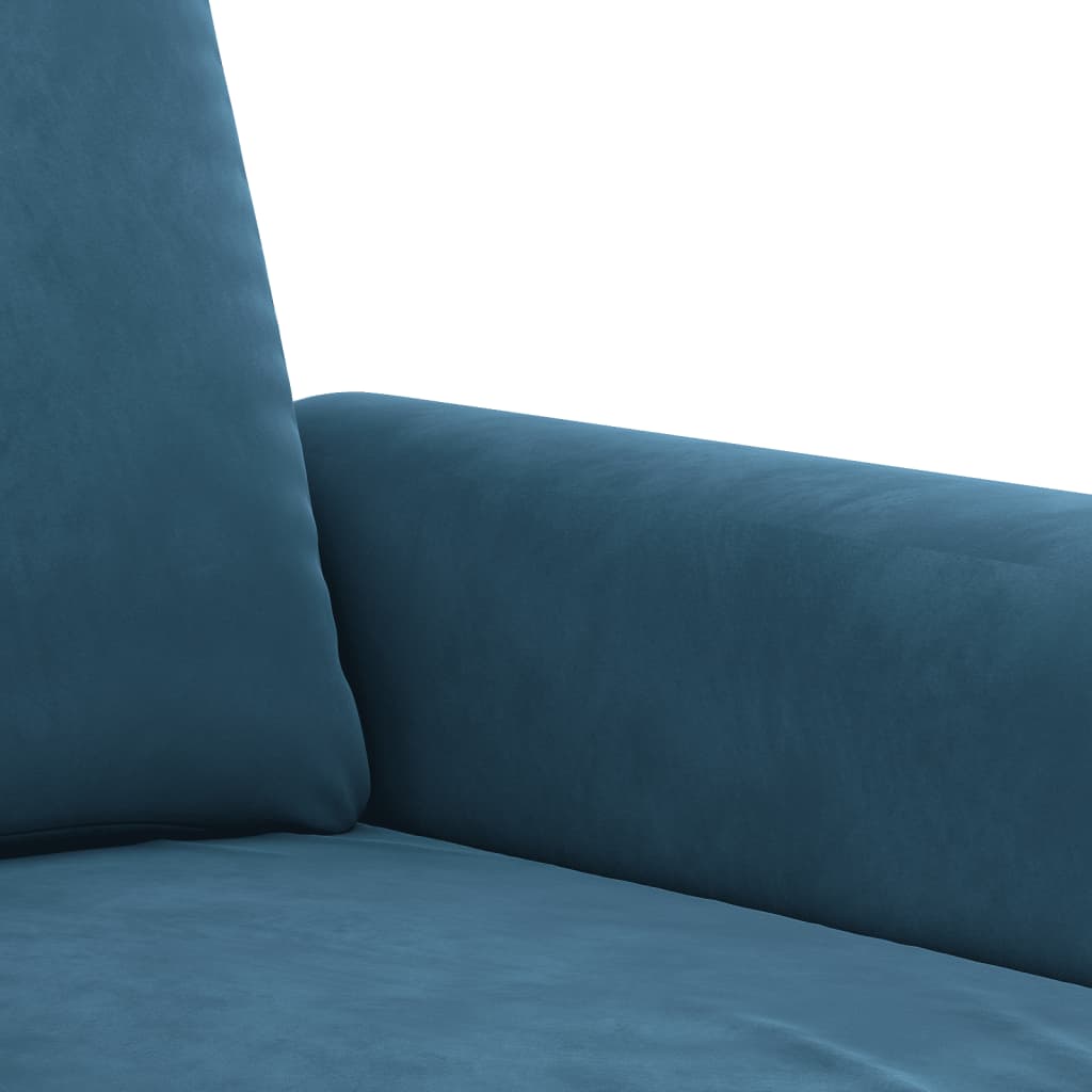 vidaXL 3-местен диван, син, 180 см, кадифе