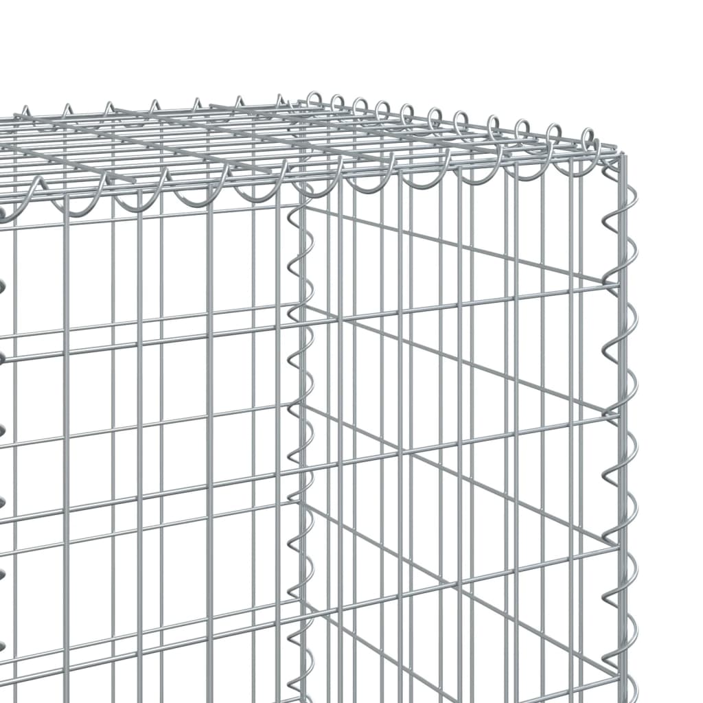 vidaXL Габионна кошница с покритие, 1200x50x150 см, поцинковано желязо