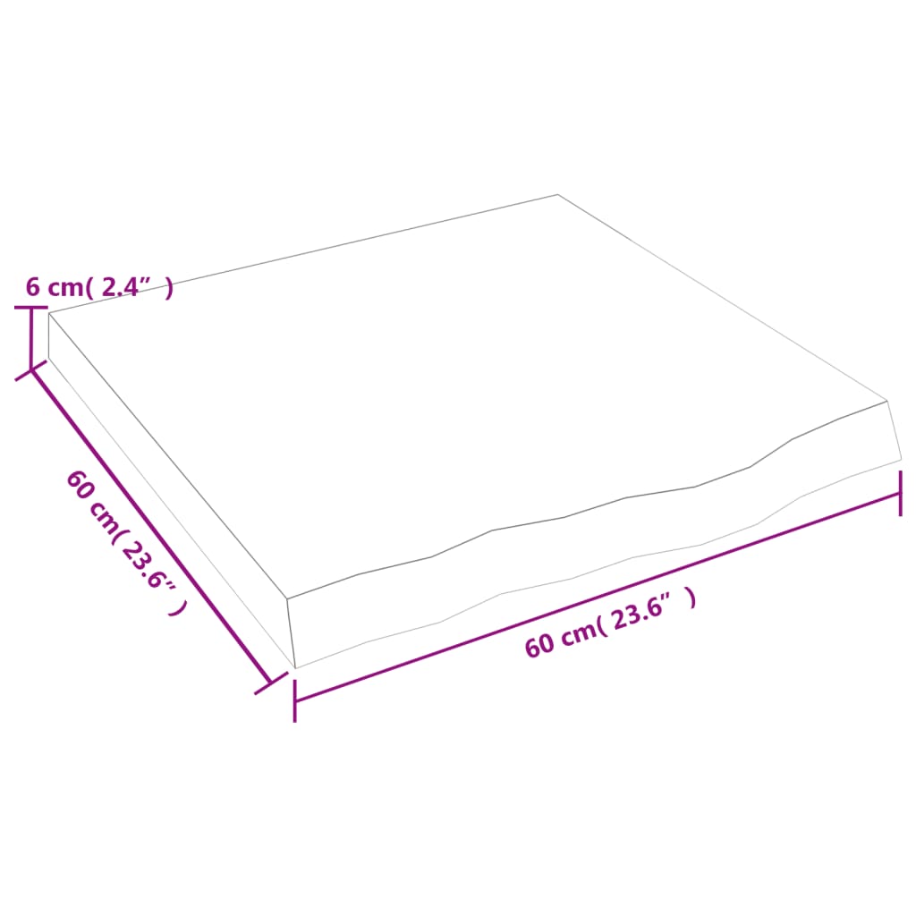 vidaXL Плот за баня светлокафяв 60x60x(2-6) см обработено дърво масив