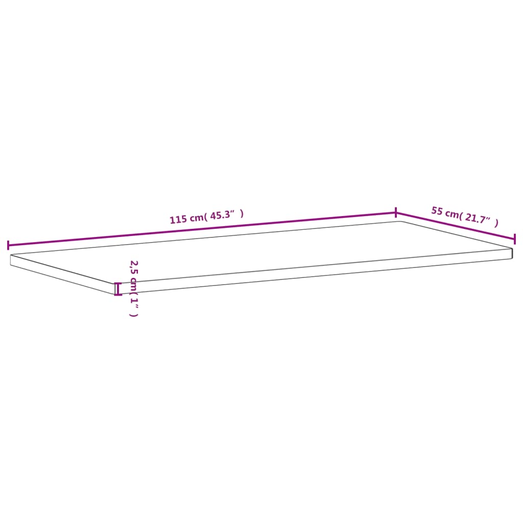 vidaXL Плот за бюро, 115x55x2,5 см, масивно дърво бук