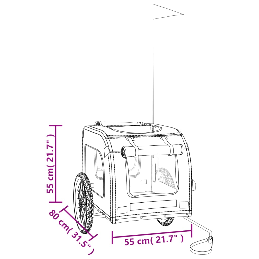 vidaXL Ремарке за колело за любимци син и сив Оксфорд плат и желязо