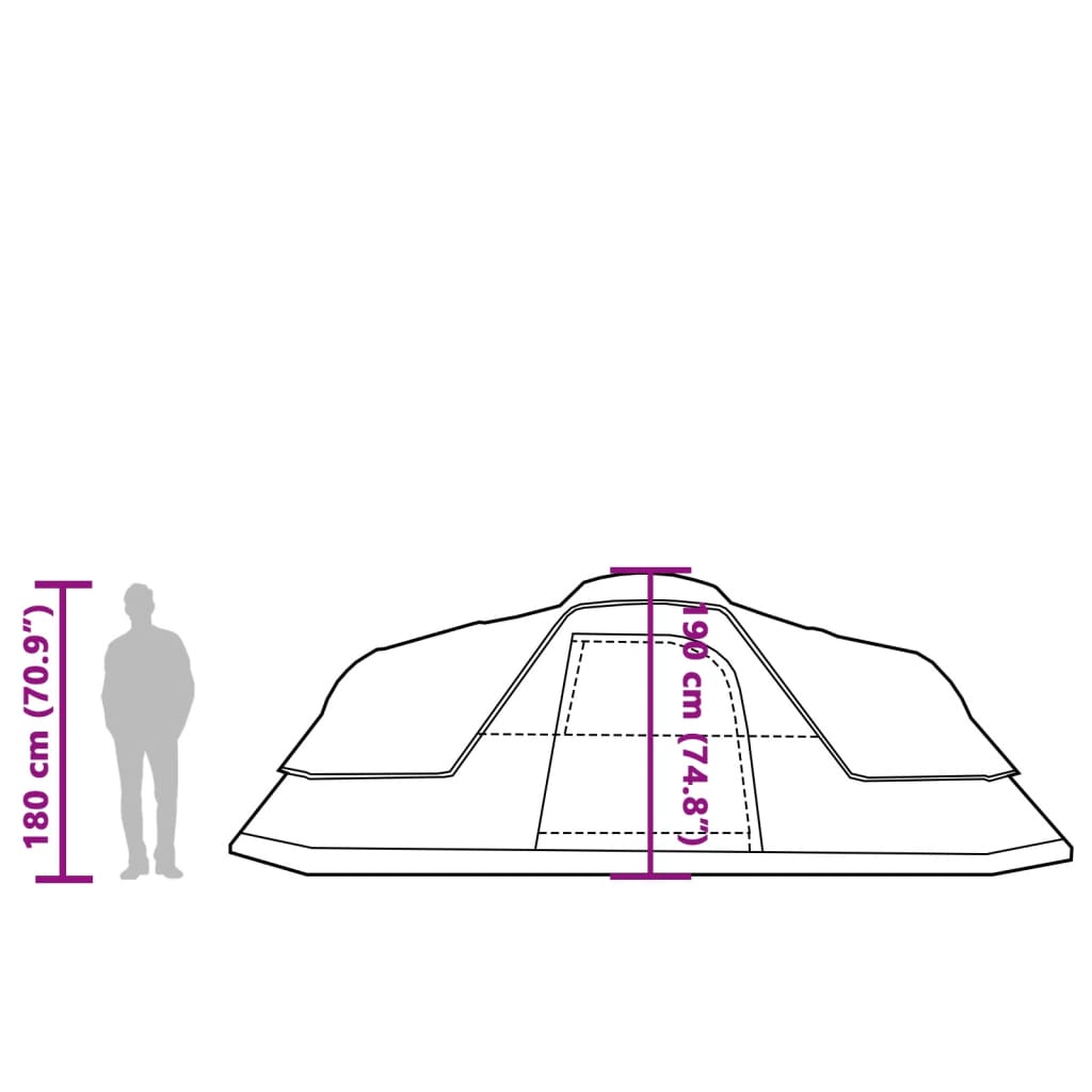 vidaXL Семейна куполна палатка, 9-местна, синя, водоустойчива