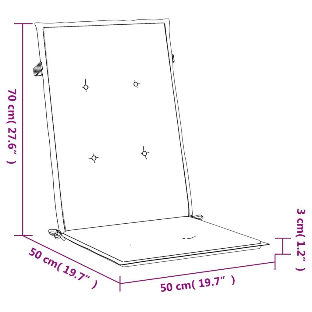 vidaXL Възглавници за столове с облегалки 2 бр шарени 120x50x3 см плат