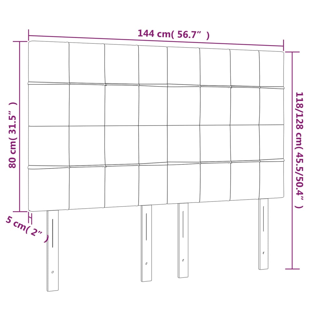 vidaXL LED горна табла за легло, тъмнозелена, 144x5x118/128 см, кадифе