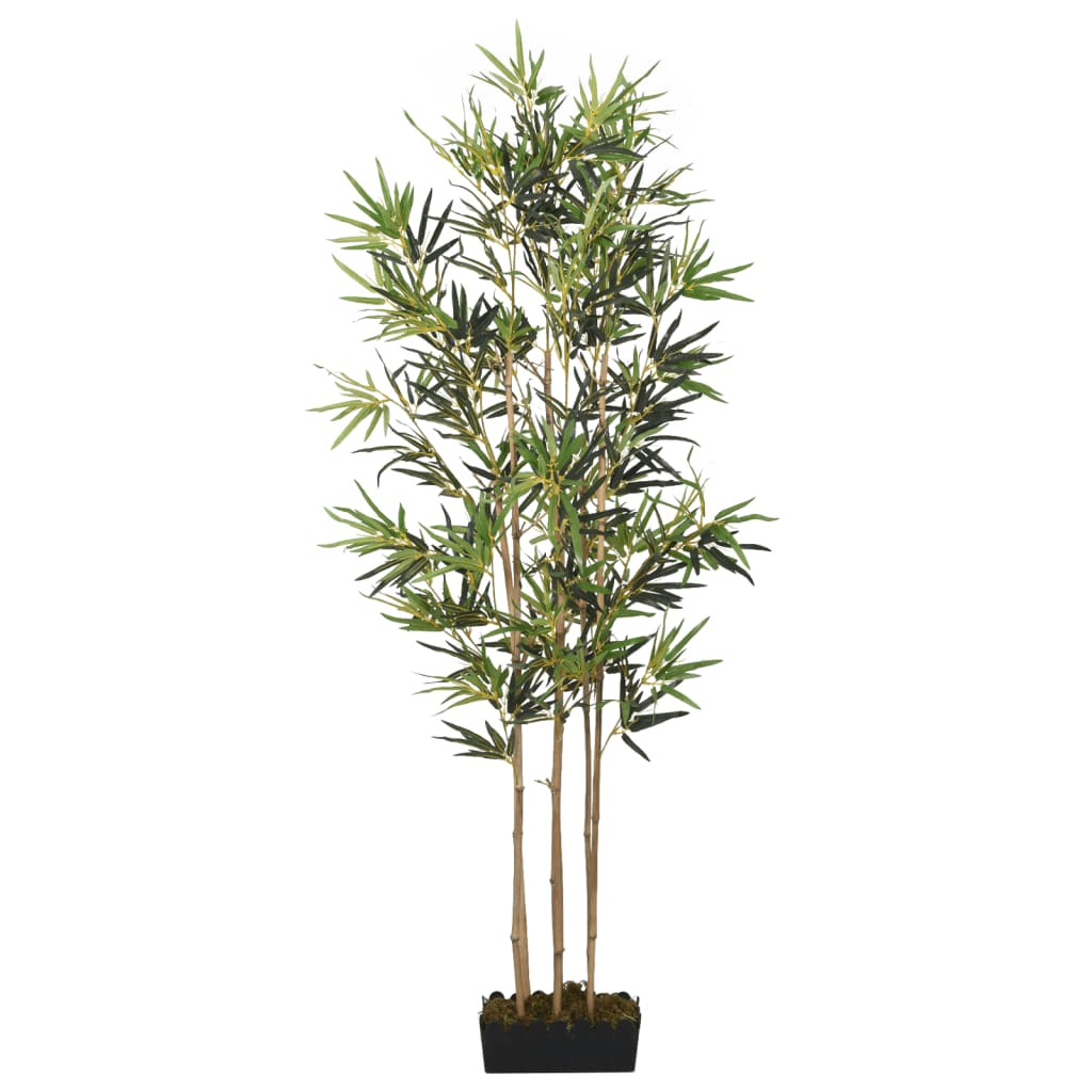vidaXL Изкуствено бамбуково дърво 552 листа 120 см зелено