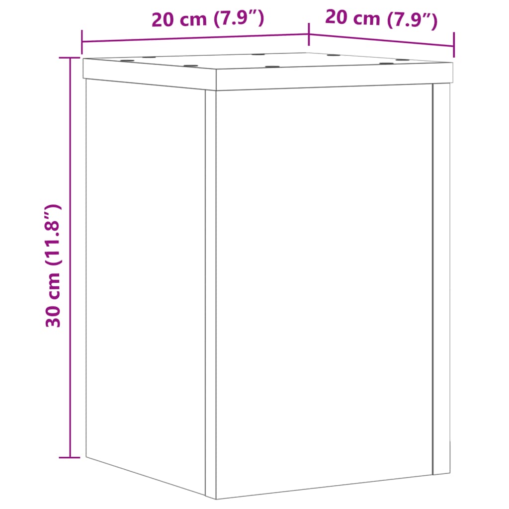 vidaXL Стойки за растения 2 бр бели 20x20x30 см инженерно дърво