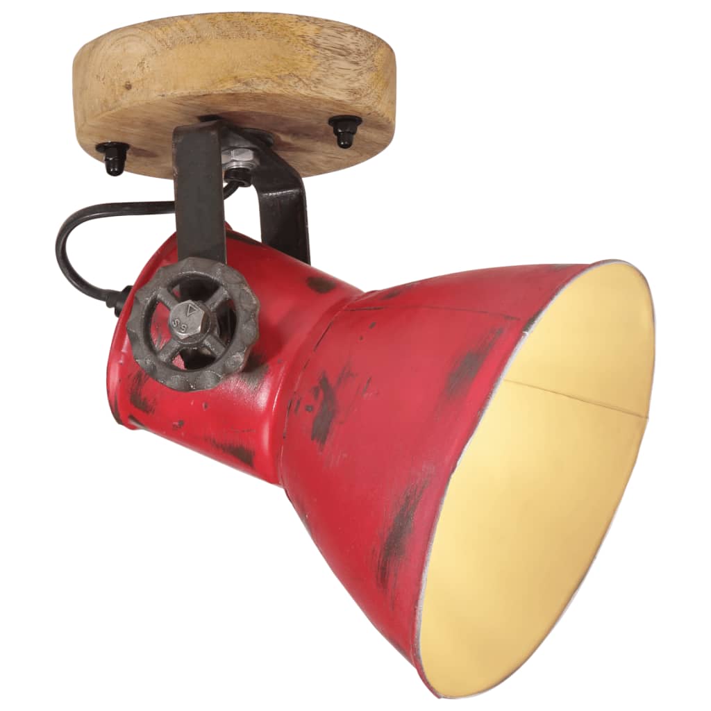 vidaXL Стенна лампа 25 W състарено червено 11,5x11,5x25 см E27