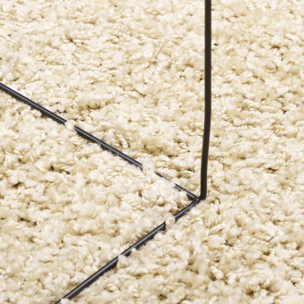 vidaXL Шаги килим с дълъг косъм "PAMPLONA" модерен златист Ø 120 см